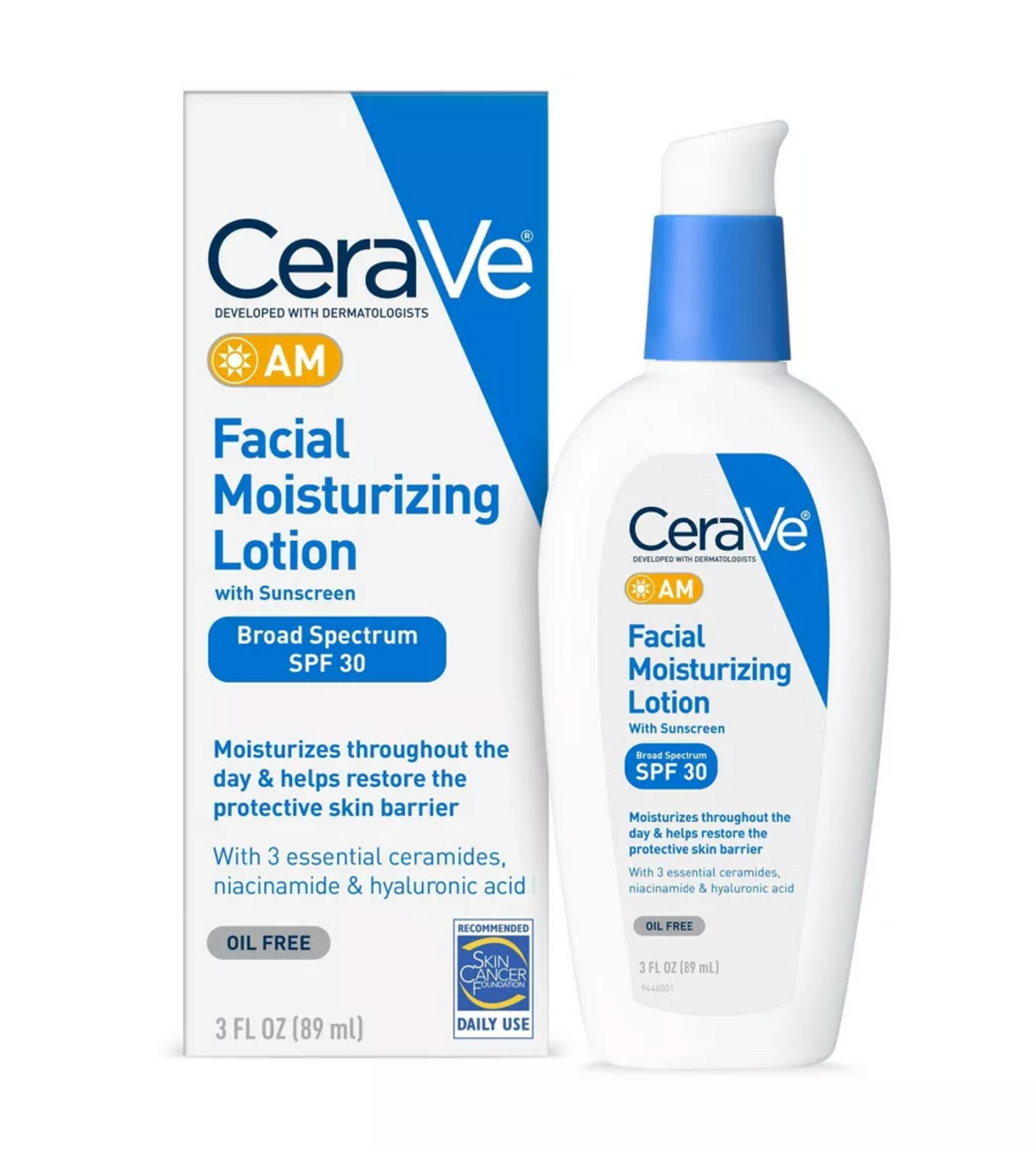 CeraVe AM Facial Moisturizing Lotion with Sunscreen SPF 30, 3 fl oz